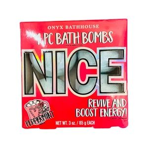 Onyx Bathhouse NICE Bath Bombs - Peppermint Revive and Boost Energy